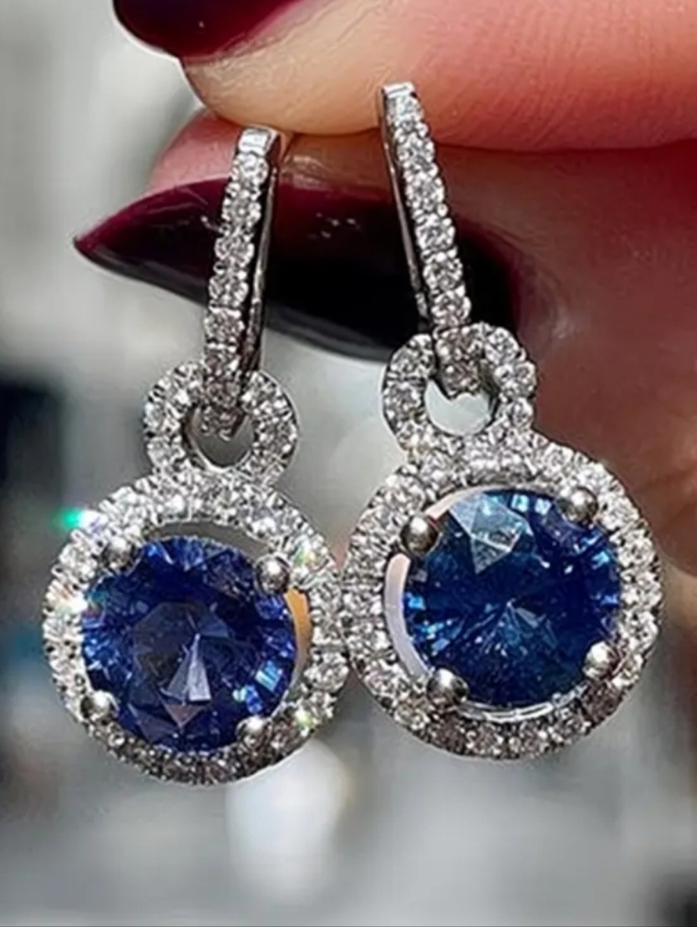 Blue Zirconia Earrings